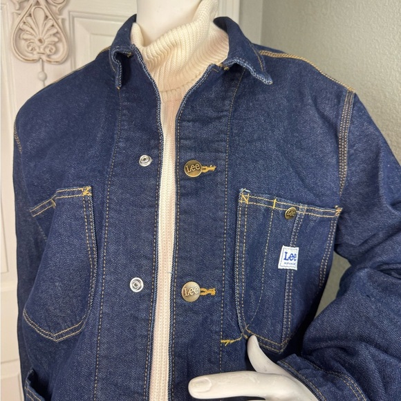 LEE 101 '70S WORKWEAR LOCO JACKET BLUE DENIM SIZE SMALL - Picture 8 of 13